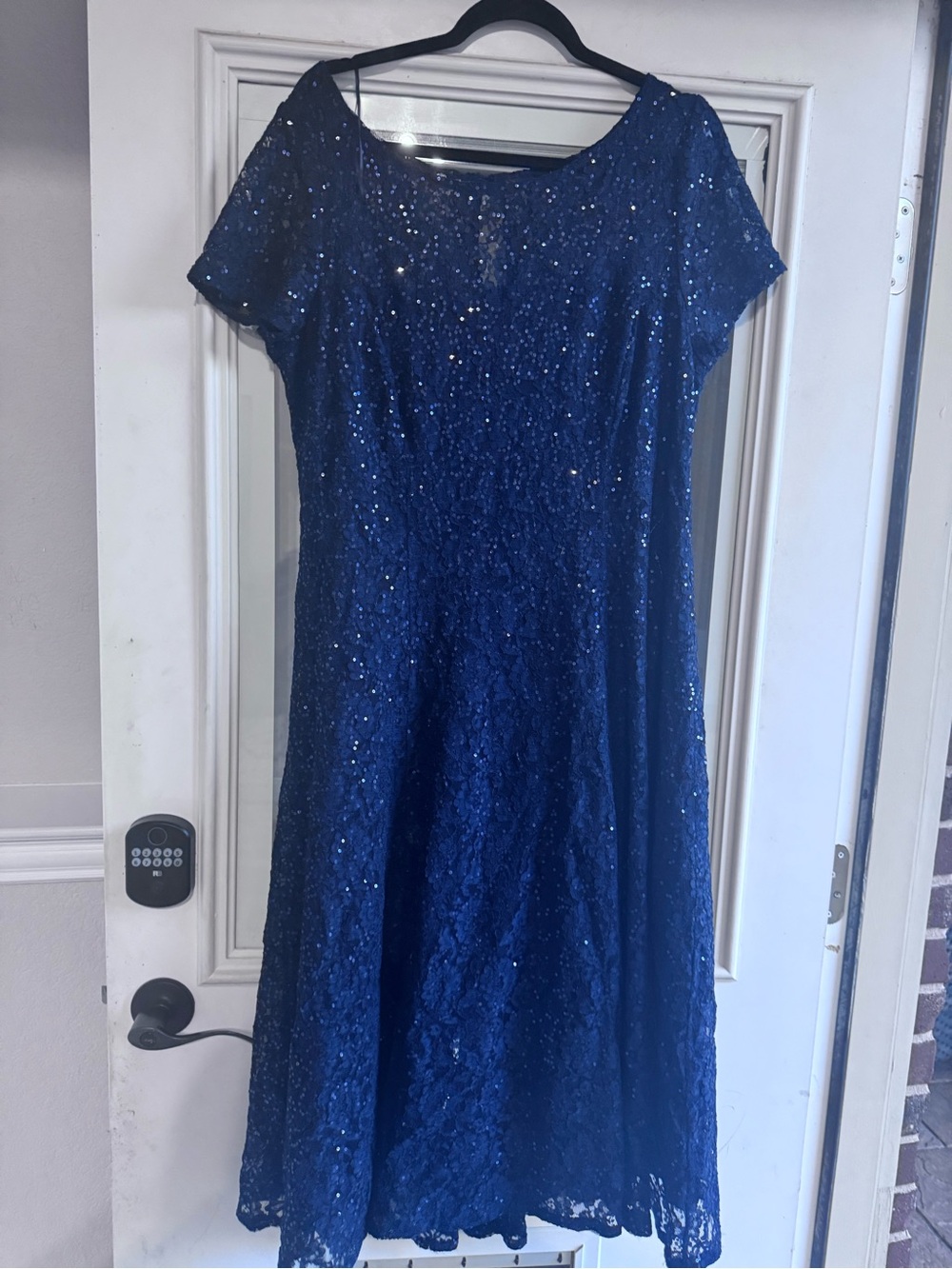 Navy Blue Sequin Lace Maxi Dress - Elegant Evening Gown